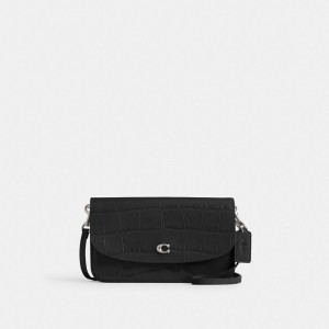 Borsa Crossbody Donna Coach Hayden Argento Nere | ITOKZ784