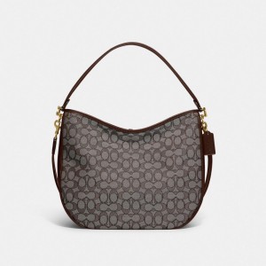 Borsa a Tracolla Donna Coach Soft Tabby Hobo In Signature Jacquard Grigie | ITKON897