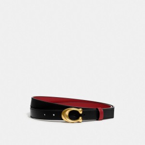 Cinture Donna Coach Sculpted C Buckle Cut To Size Reversible, 25 Mm Nere Rosse | ITSGW631