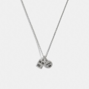 Collana Donna Coach Sterling Double Charm Long Pendant Argento | ITVRC597