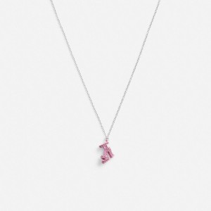 Collana Donna Coach Stiletto Pendant Argento Rosa | ITXYB599