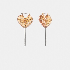 Earring Donna Coach Heart Lollipop Argento Oro | ITVRB545