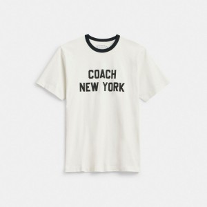 Magliette Donna Coach New York Bianche | ITDFO503