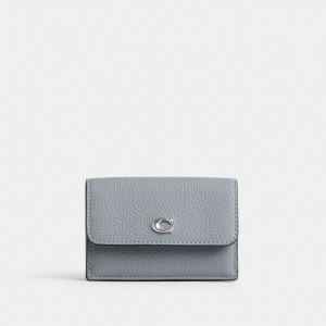 Portafoglio Donna Coach Essential Mini Trifold Argento Grigie Blu | ITSGL972