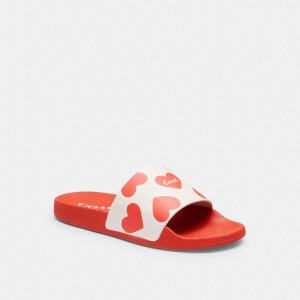 Sandali Donna Coach Udele Sport Slide With Valentine's Print Rosse | ITRVR363