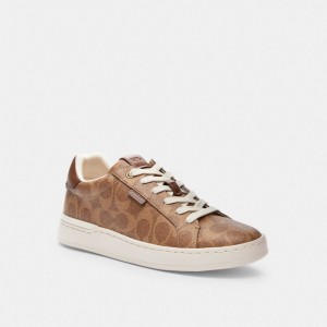 Sneakers Donna Coach Lowline Luxe Low Top Marroni | ITCTC381