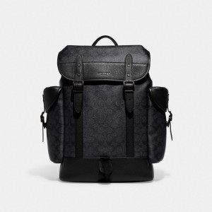 Zaino Uomo Coach Hitch In Signature Canvas Grigie | ITFDZ190