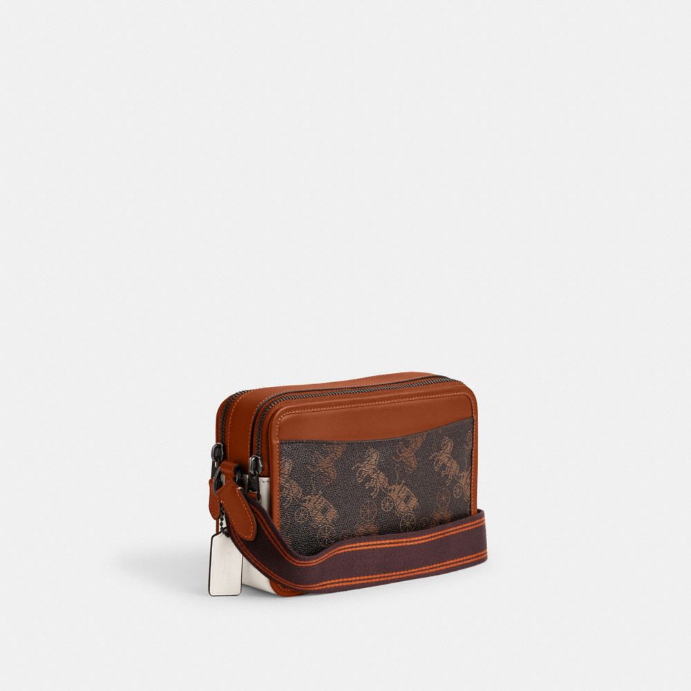 Borsa Crossbody Uomo Coach Charter 24 With Large Horse And Carriage Print Grigie Marroni | ITUZD210