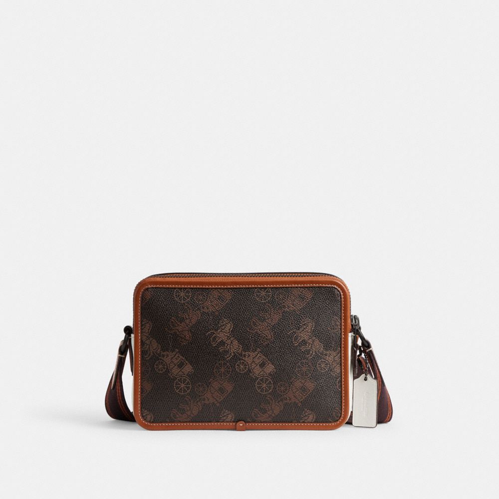 Borsa Crossbody Uomo Coach Charter 24 With Large Horse And Carriage Print Grigie Marroni | ITUZD210