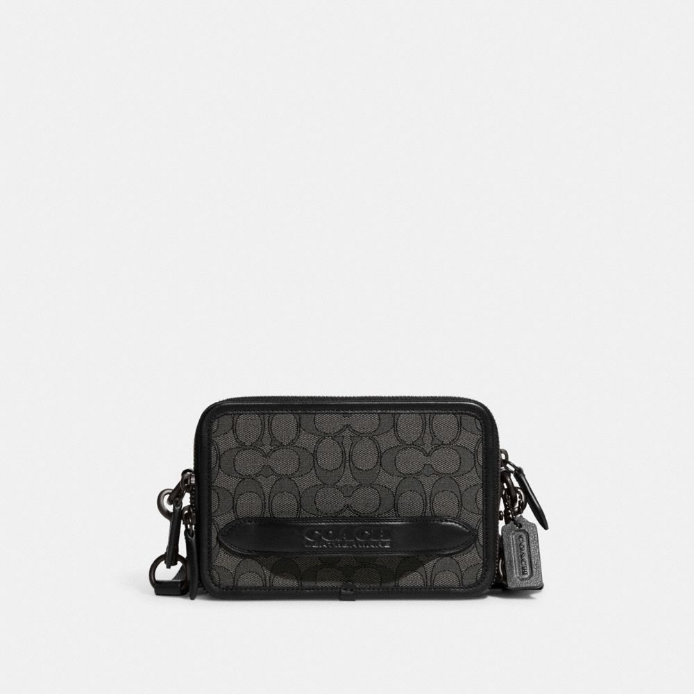 Borsa Crossbody Uomo Coach Charter In Signature Jacquard Grigie Nere | ITILF211