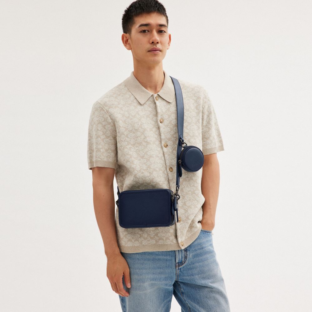 Borsa Crossbody Uomo Coach Charter With Hybrid Pouch Blu Profondo | ITDFL216