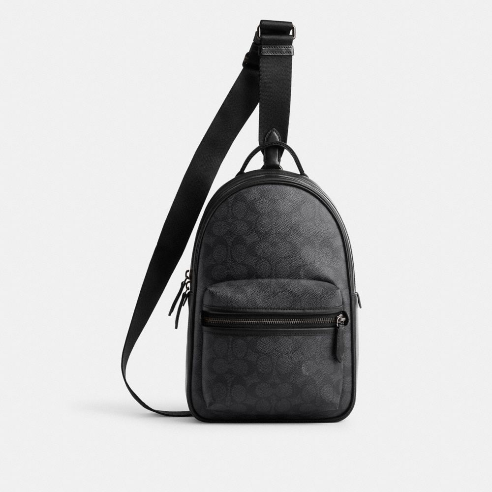 Borsa a Mano Uomo Coach Charter Pack In Signature Canvas Grigie | ITVRW226