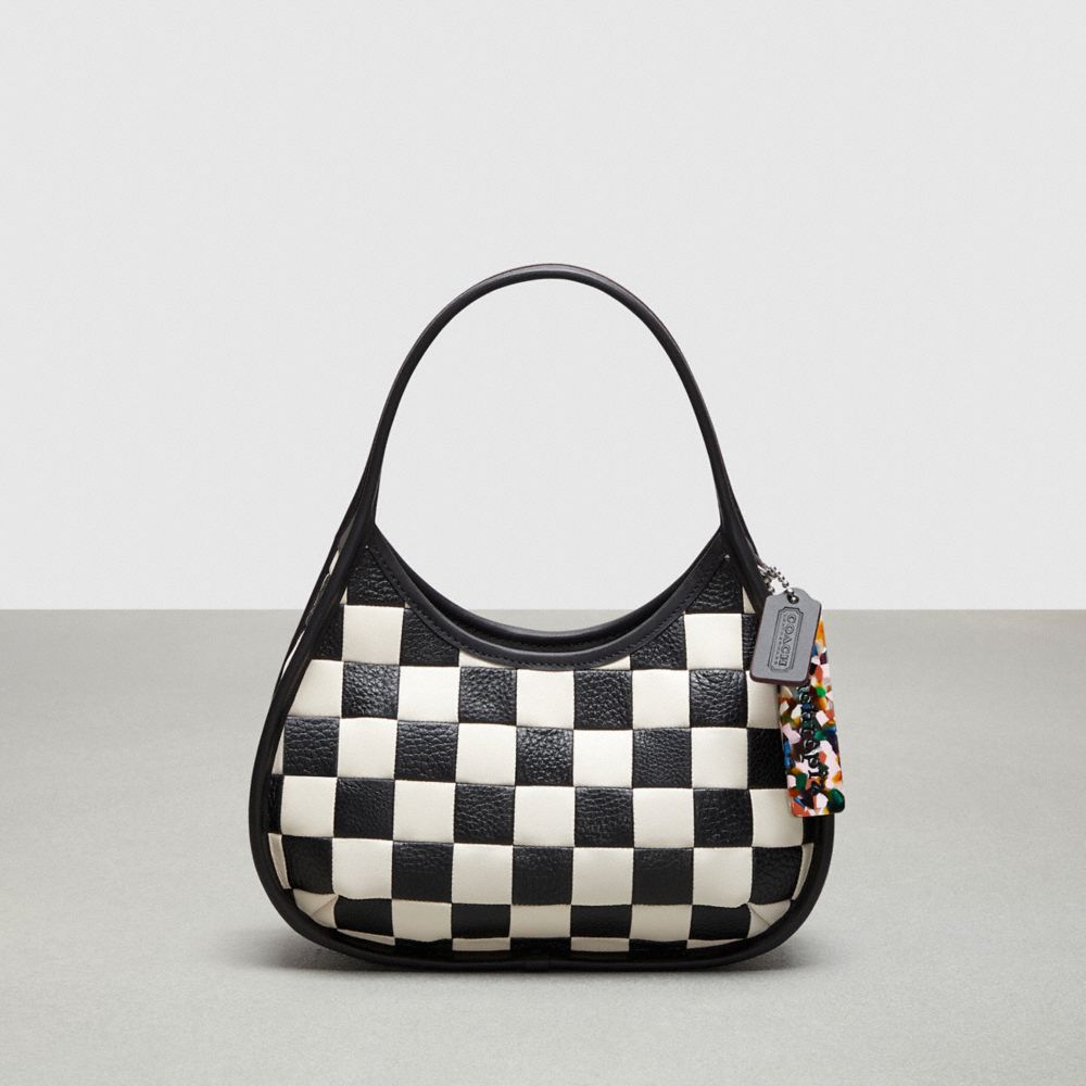 Borsa a Tracolla Donna Coach Ergo In Checkerboard Patchwork Upcrafted Leather Nere | ITHAL864