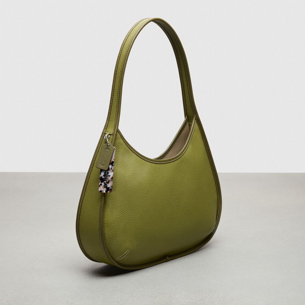 Borsa a Tracolla Donna Coach Large Ergo In Pebbled Coachtopia Leather Verde Oliva Verdi | ITEBT877