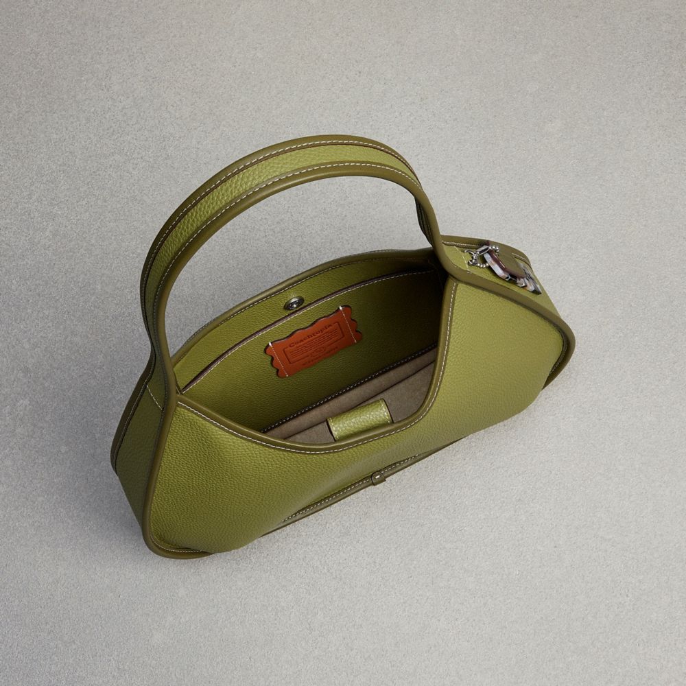 Borsa a Tracolla Donna Coach Large Ergo In Pebbled Coachtopia Leather Verde Oliva Verdi | ITEBT877