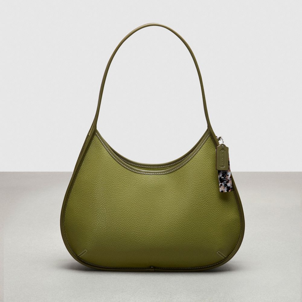 Borsa a Tracolla Donna Coach Large Ergo In Pebbled Coachtopia Leather Verde Oliva Verdi | ITEBT877