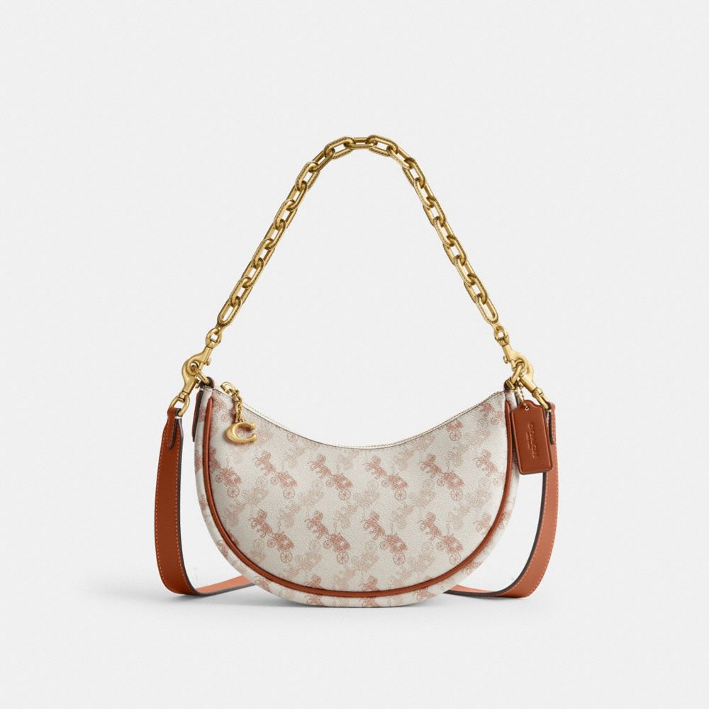 Borsa a Tracolla Donna Coach Mira With Horse And Carriage Print Bianche Marroni | ITQMU879