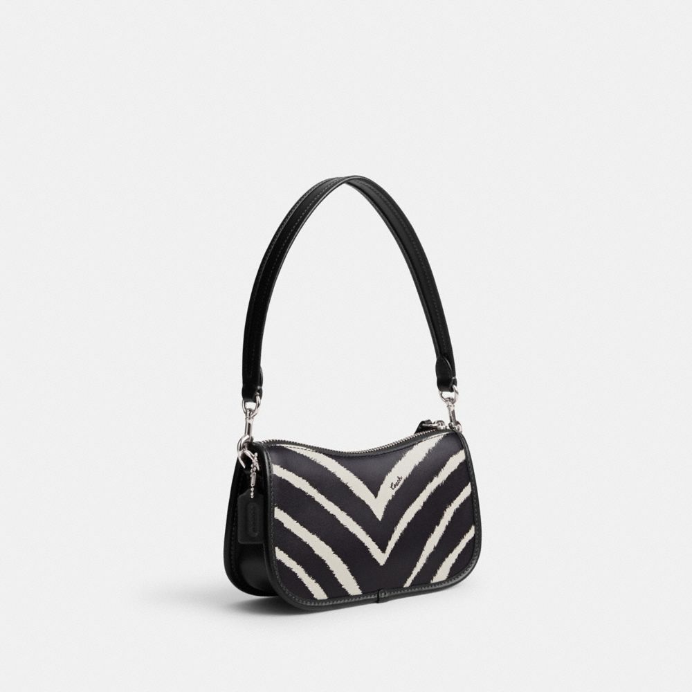 Borsa a Tracolla Donna Coach Swinger 20 With Zebra Print Argento | ITCTW901