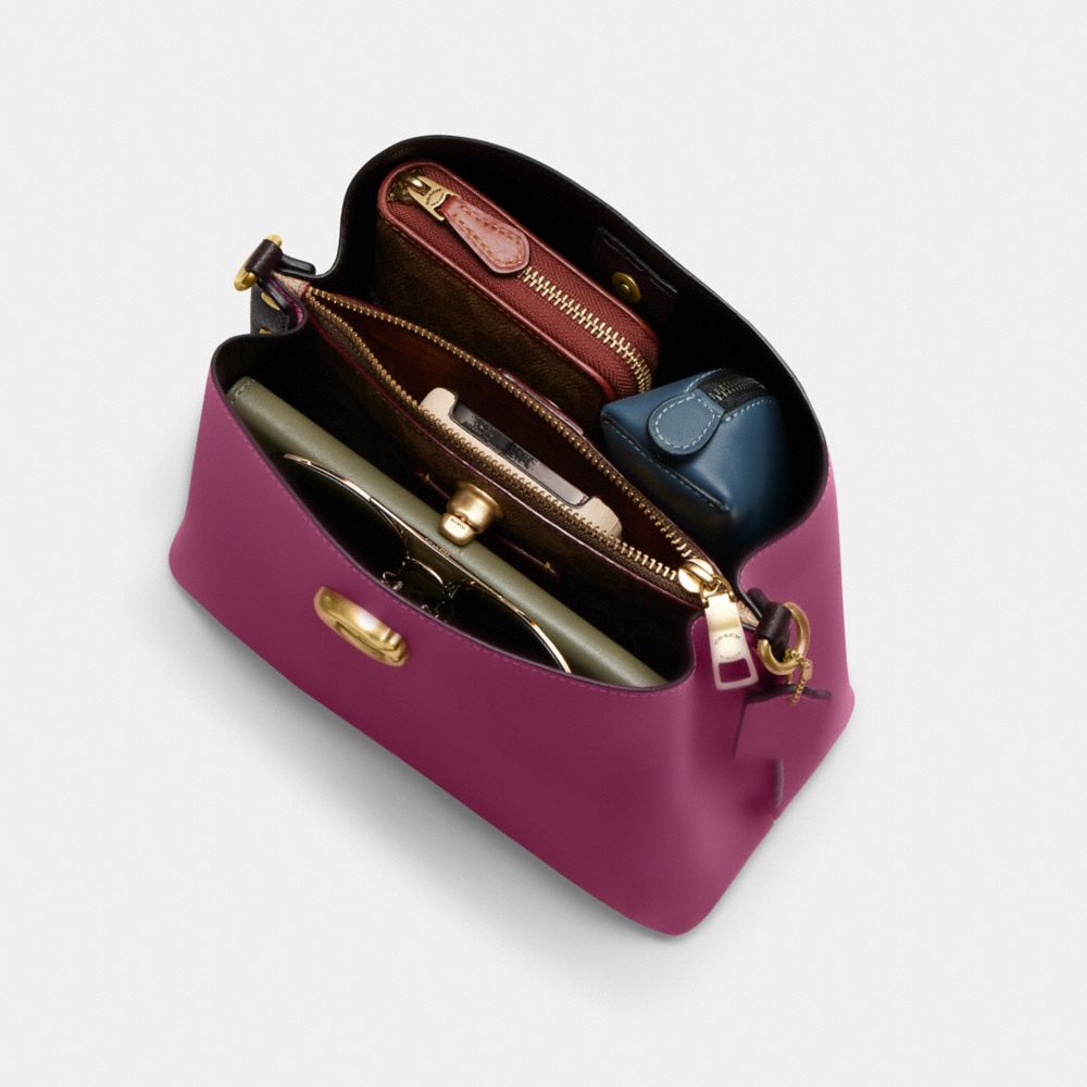 Borse A Secchiello Donna Coach Willow In Colorblock With Signature Canvas Interior Viola Profondo Colorate | ITJPE740