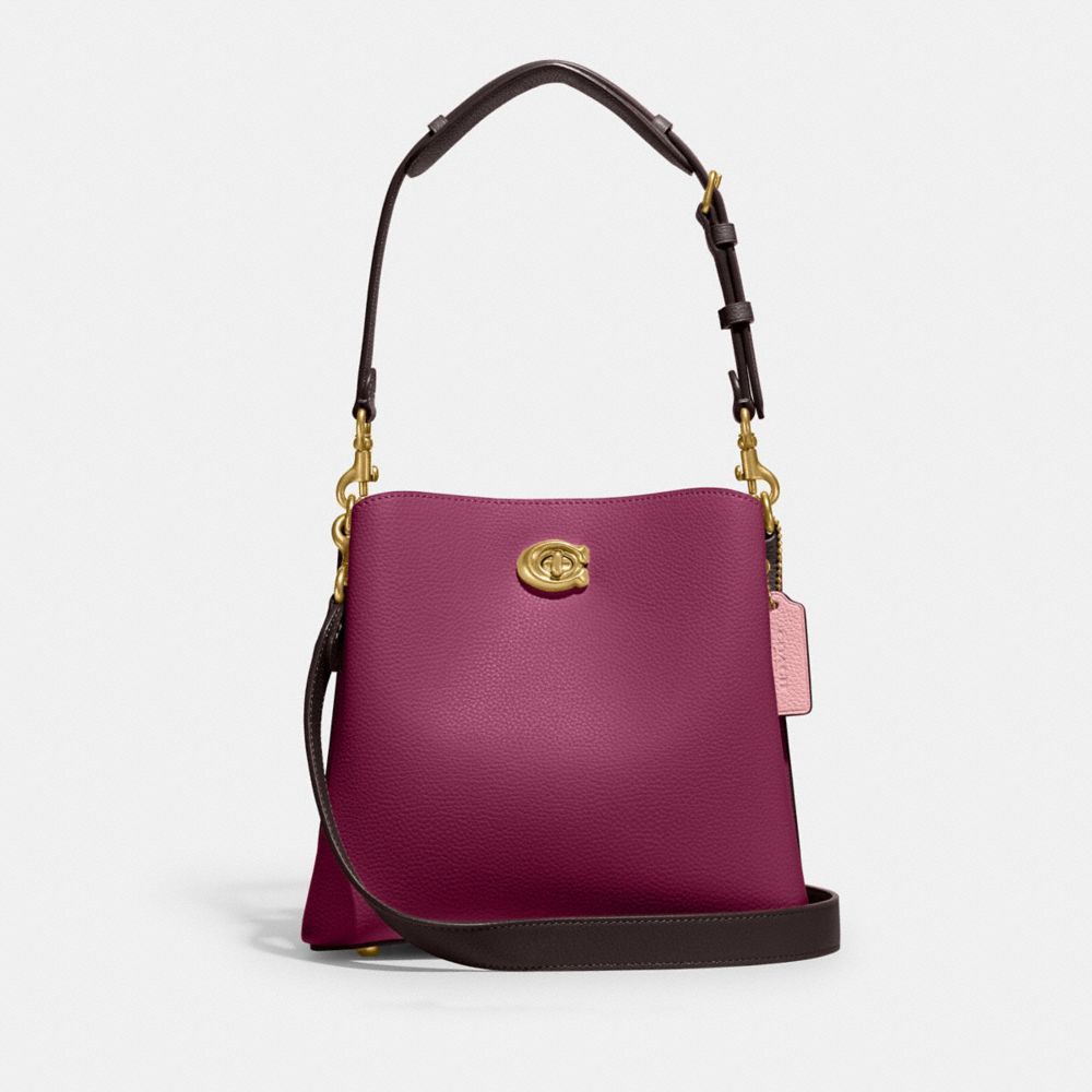 Borse A Secchiello Donna Coach Willow In Colorblock With Signature Canvas Interior Viola Profondo Colorate | ITJPE740