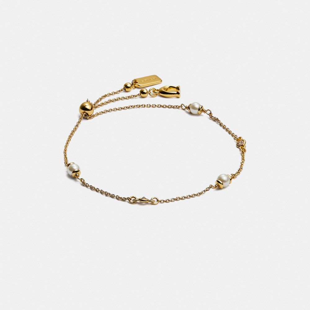 Bracciale Donna Coach Classic Crystal Pearl Slider Oro | ITOKE524