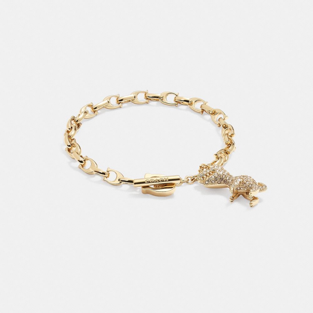 Bracciale Donna Coach Pavé Rexy Signature Chain Oro | ITSGY527