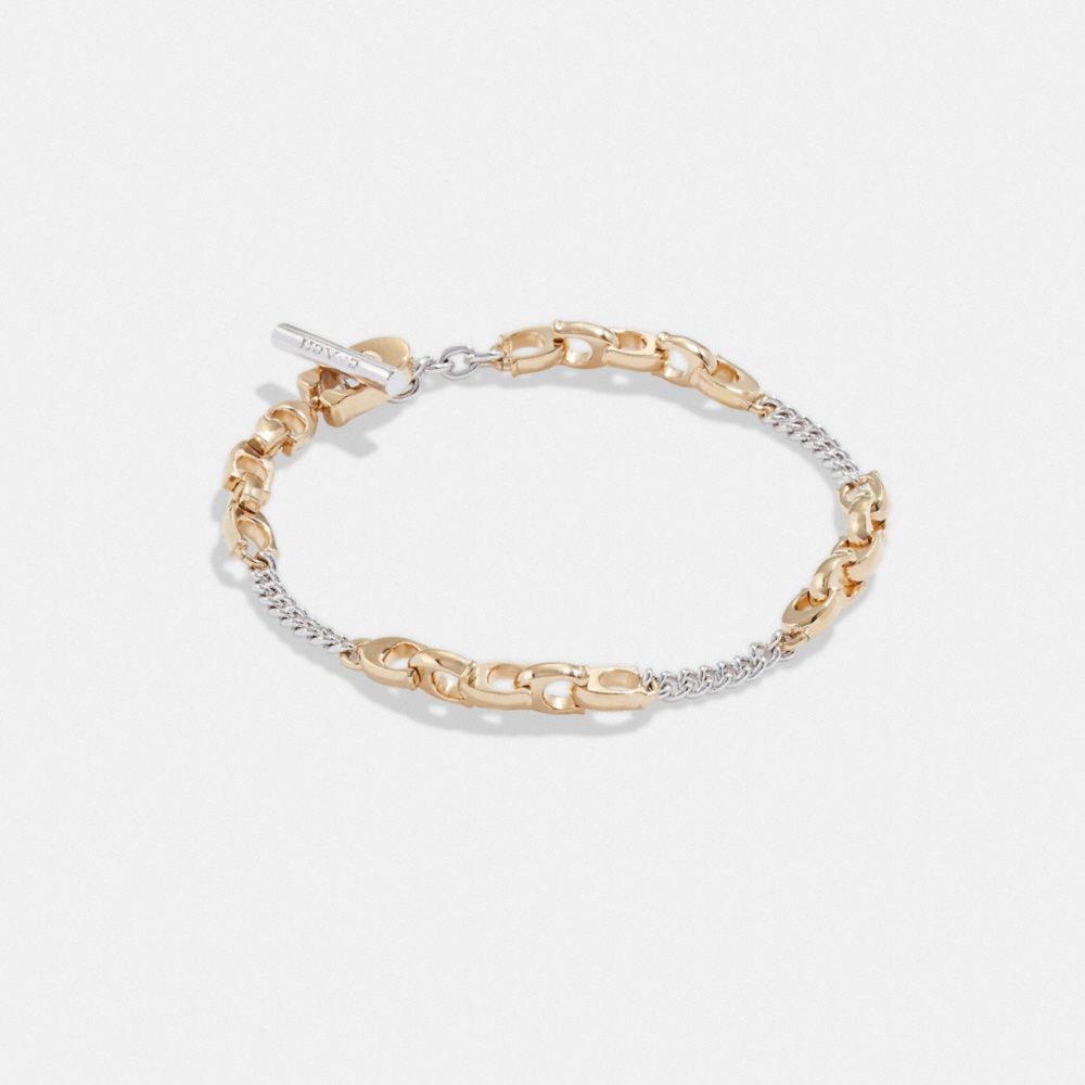 Bracciale Donna Coach Signature Mixed Chain Oro Argento | ITGSO530