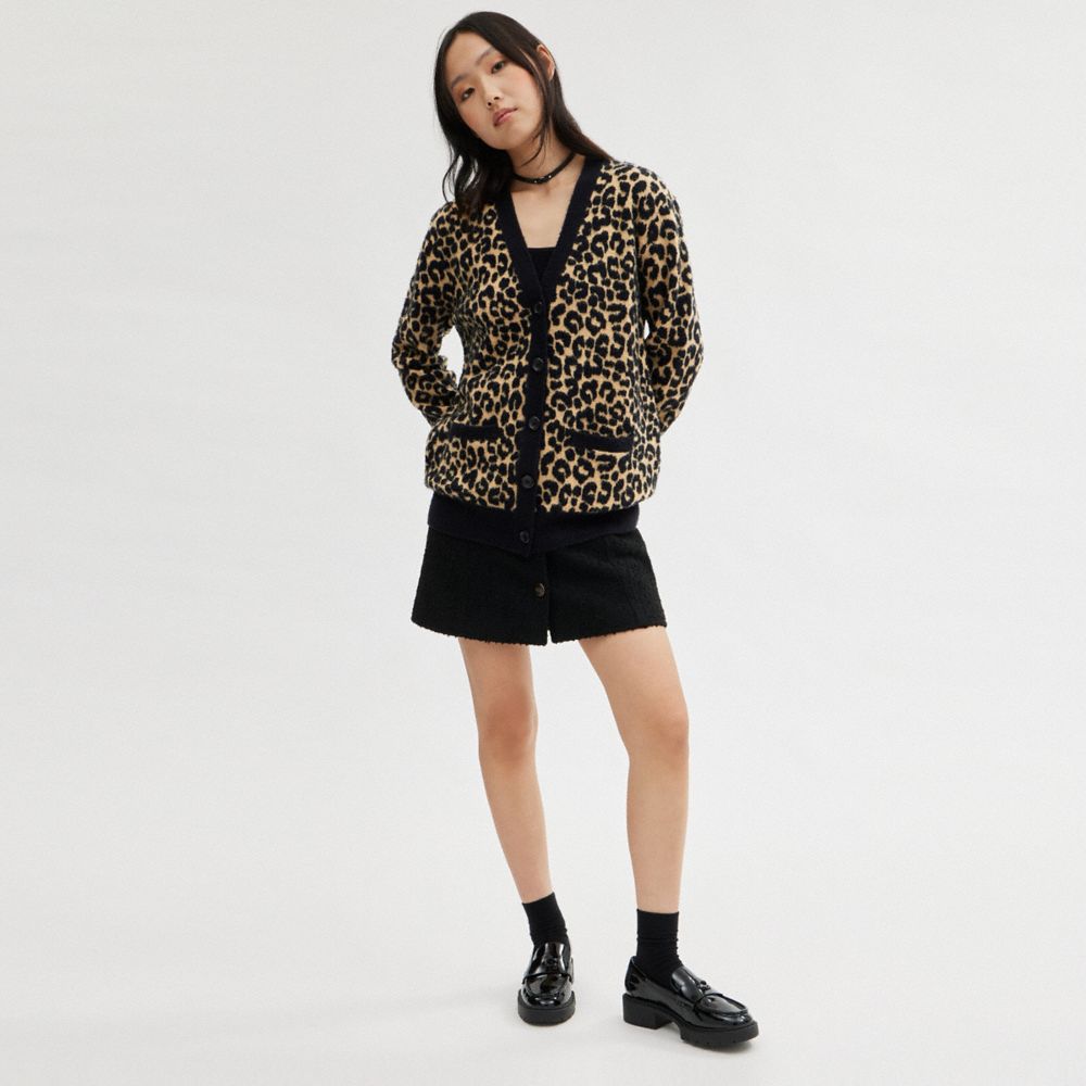 Camicia Donna Coach Leopard Cardigan Marroni Colorate | ITYXK458