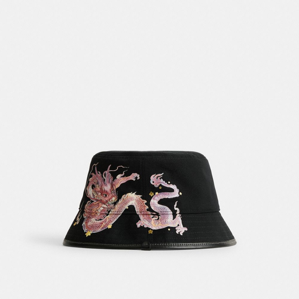 Cappello Donna Coach New Year Bucket With Dragon Nere | ITZUP639