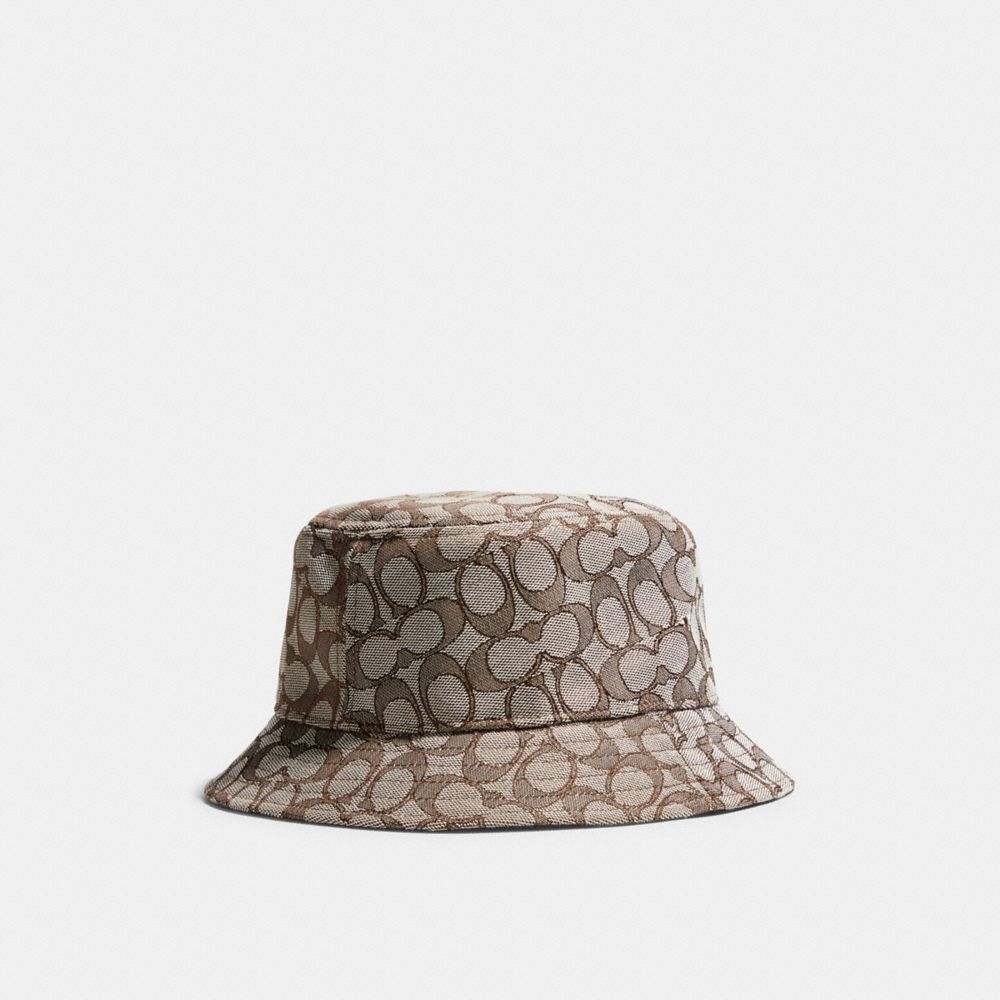 Cappello Donna Coach Signature Jacquard Bucket Marroni | ITMQH645