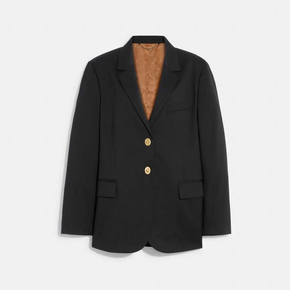 Cappotto Donna Coach Relaxed Blazer With Signature Lining Nere | ITHAP396