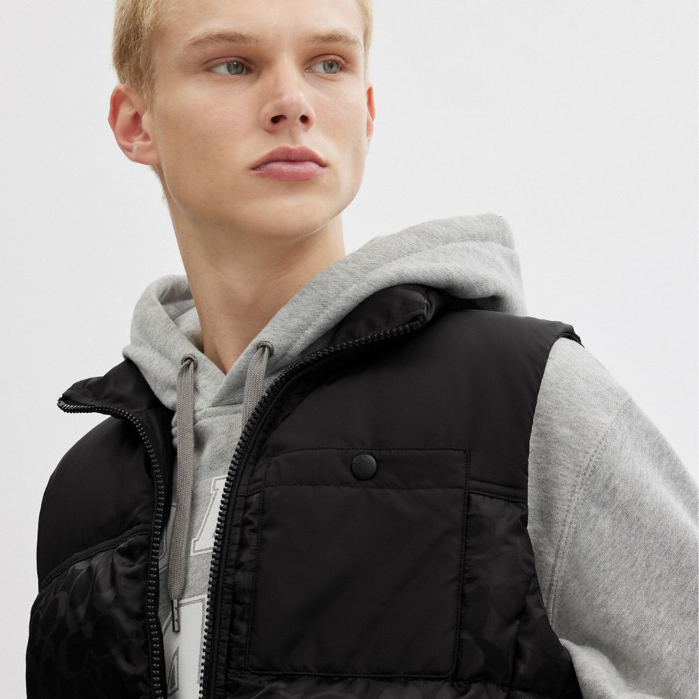 Cappotto Uomo Coach Signature Puffer Vest Nere | ITTCR147