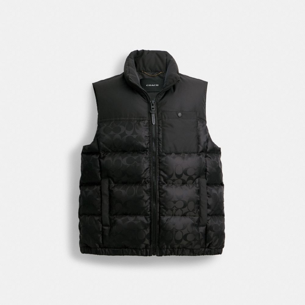 Cappotto Uomo Coach Signature Puffer Vest Nere | ITTCR147