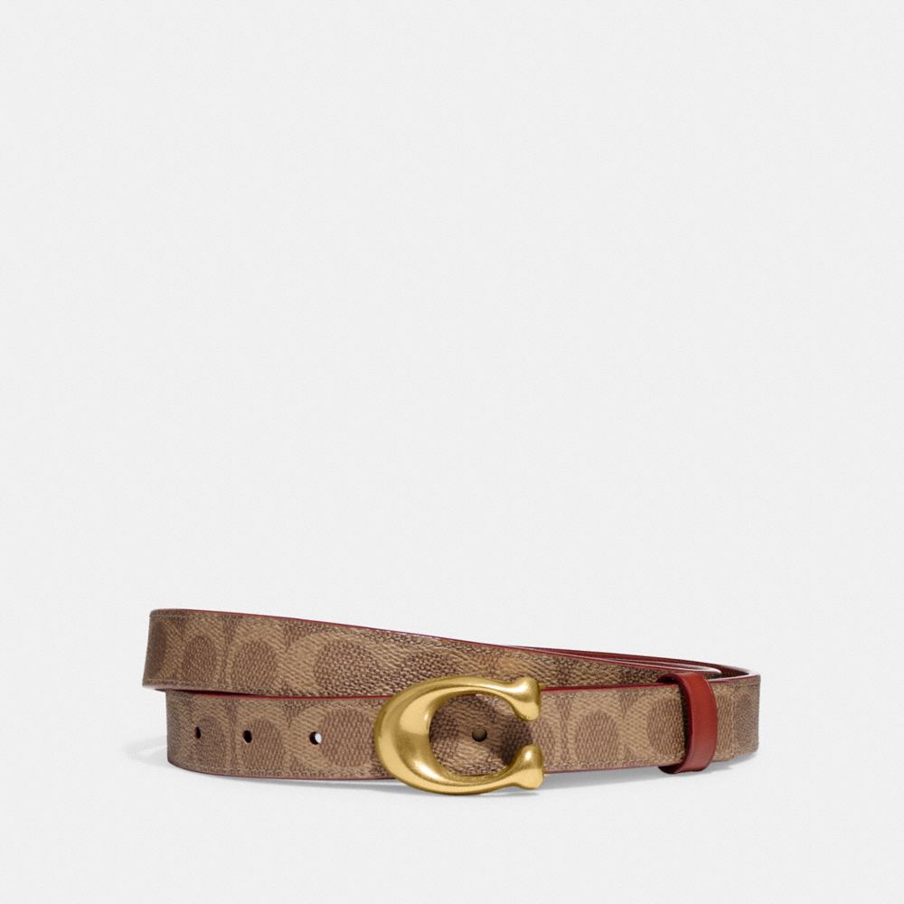 Cinture Donna Coach Sculpted C Buckle Cut To Size Reversible, 25 Mm Marroni Rosse | ITAHQ630