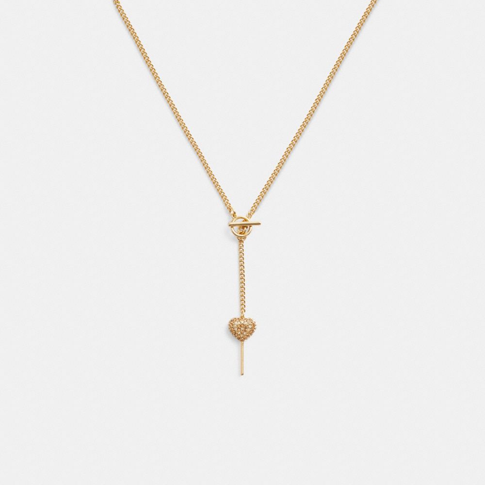 Collana Donna Coach Heart Lollipop Lariat Oro | ITAHE578