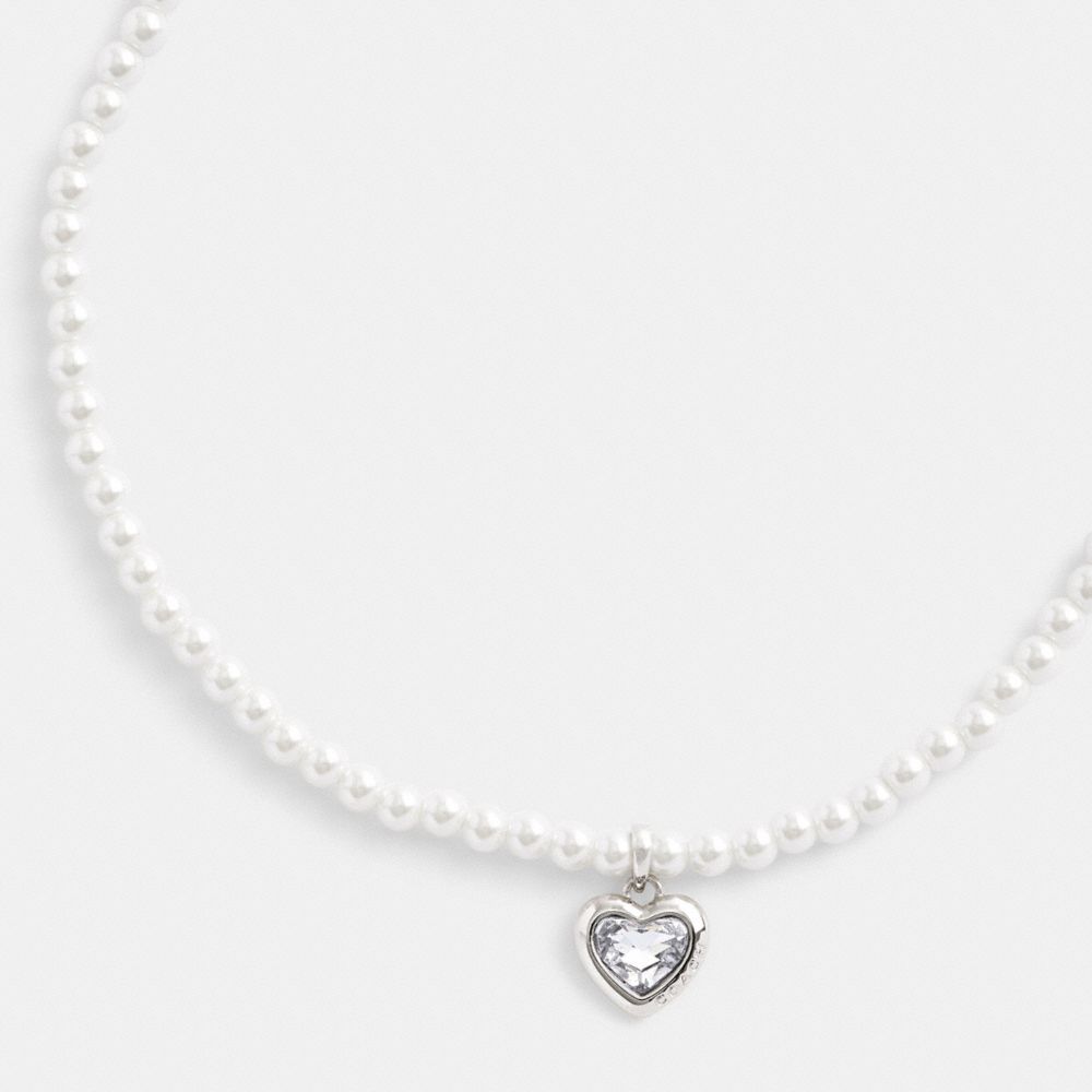 Collana Donna Coach Heart Pearl Choker Argento | ITSGR579