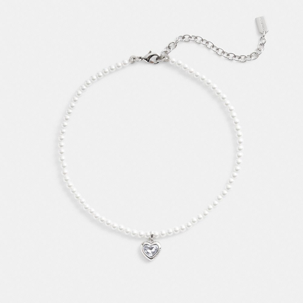 Collana Donna Coach Heart Pearl Choker Argento | ITSGR579