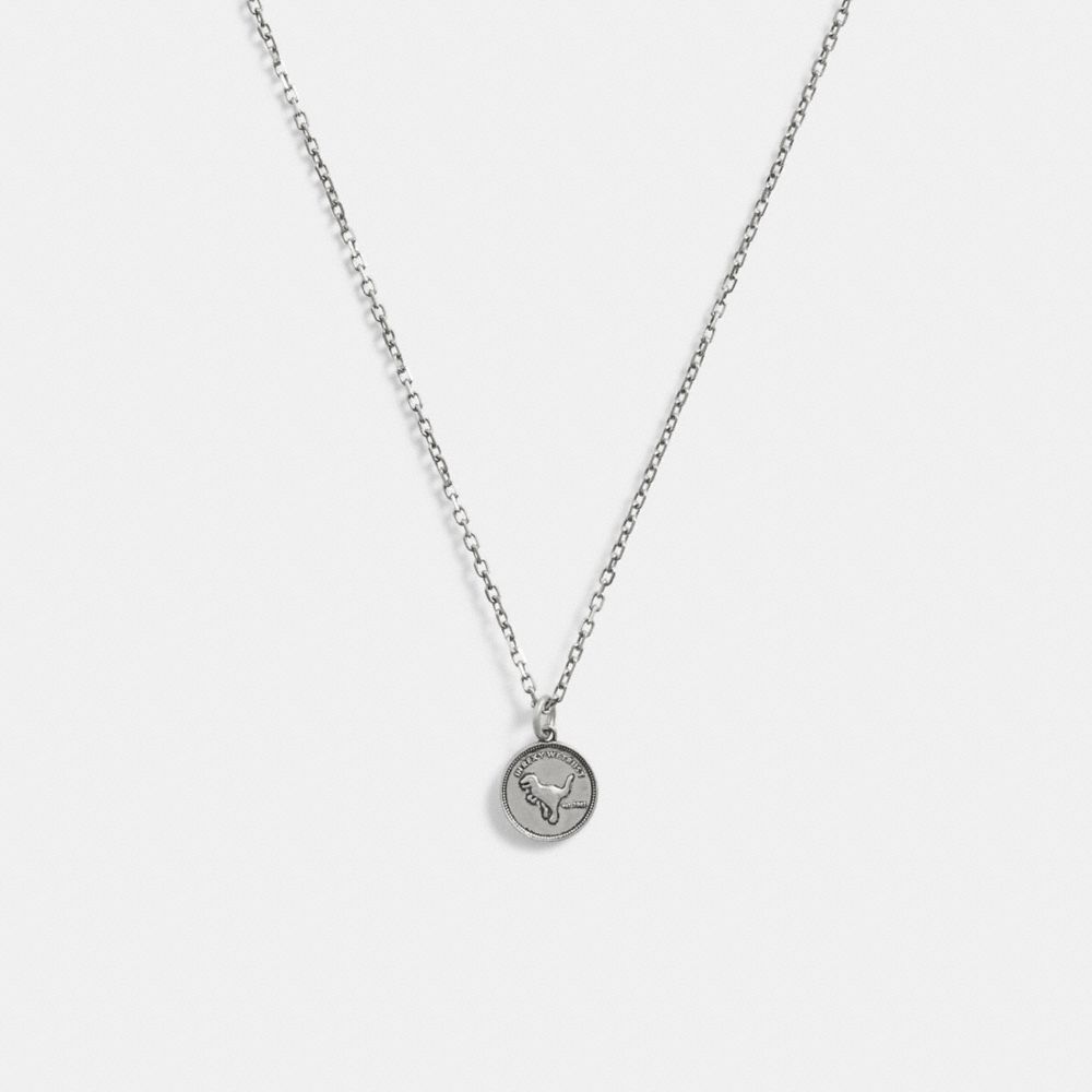 Collana Donna Coach Sterling Coin Pendant Argento | ITBEX596