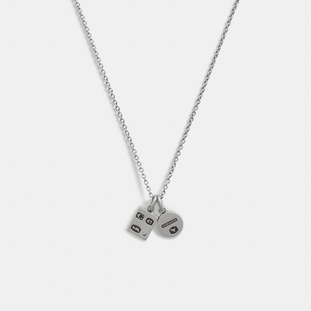 Collana Donna Coach Sterling Double Charm Long Pendant Argento | ITVRC597