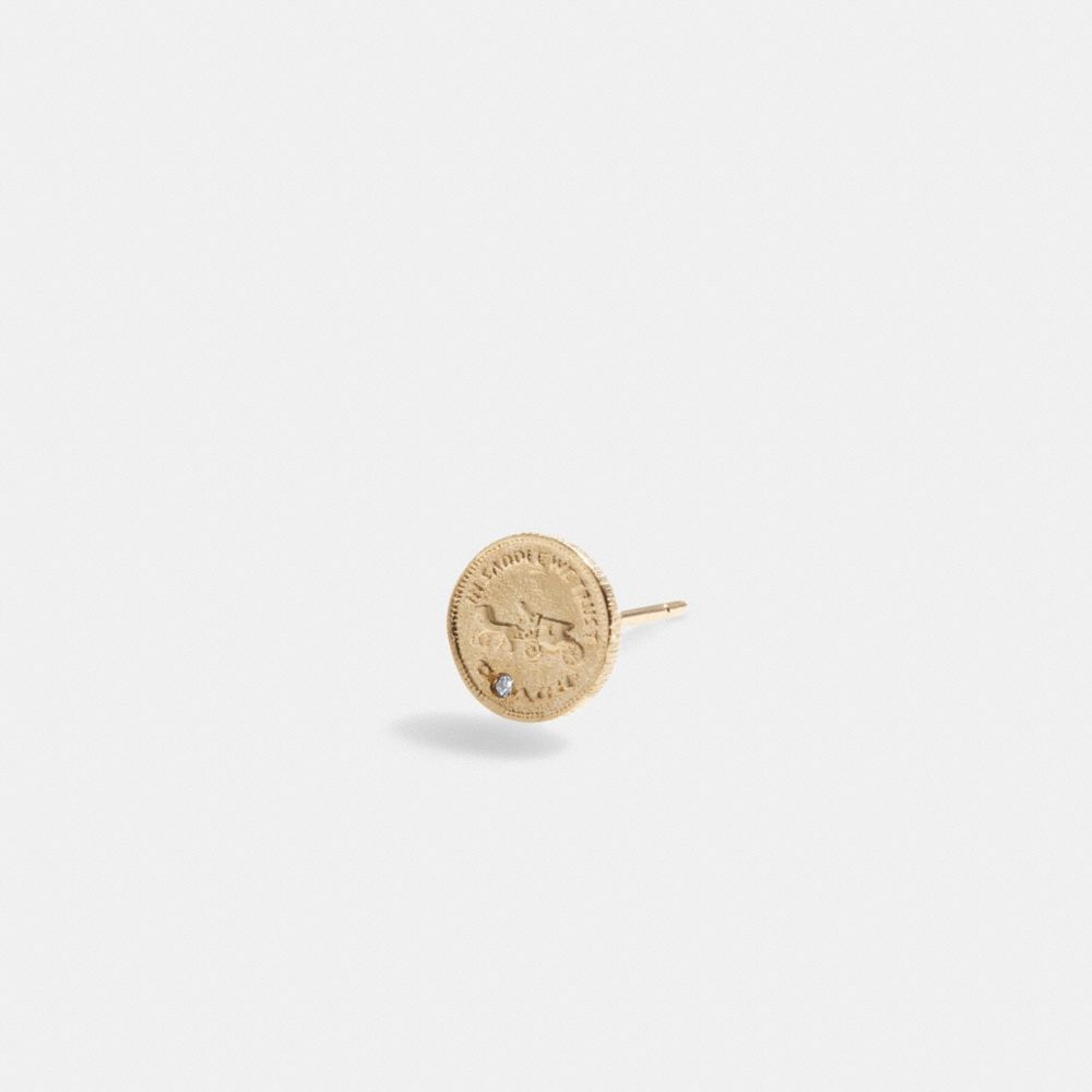 Earring Donna Coach 14 K Coin Single Stud Oro | ITJPA532