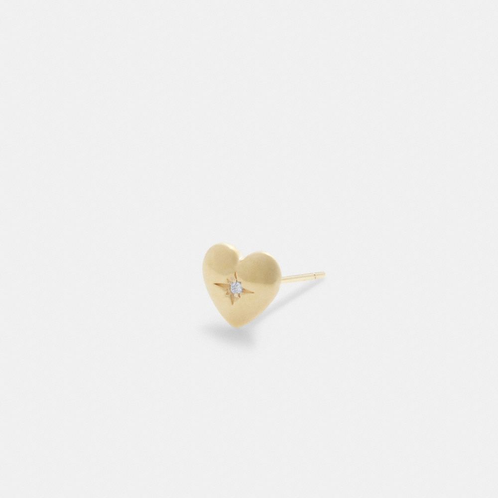 Earring Donna Coach 14 K Heart Single Stud Oro | ITKOS533