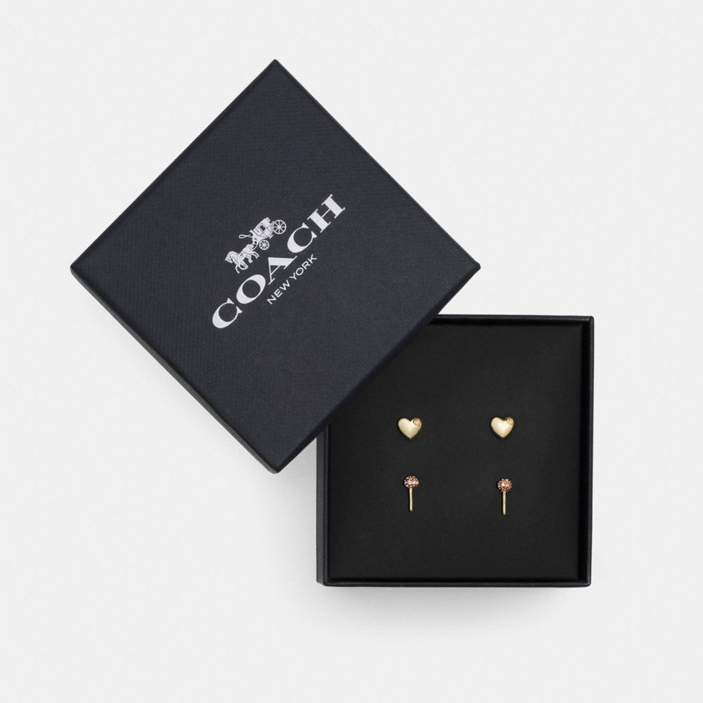 Earring Donna Coach Heart And Lollipop Stud Set Oro Colorate | ITNWC543