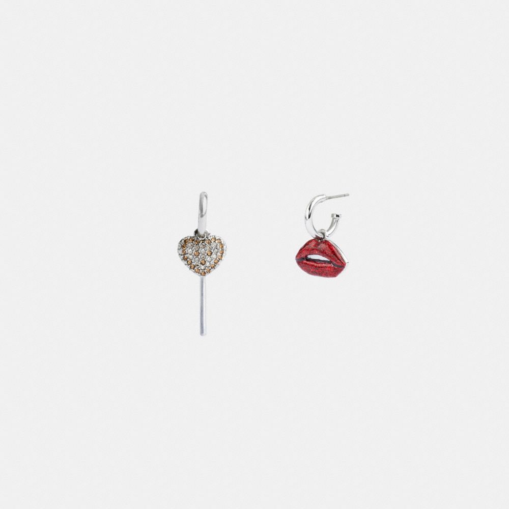 Earring Donna Coach Lollipop And Lips Mismatch Argento Colorate | ITZUM548