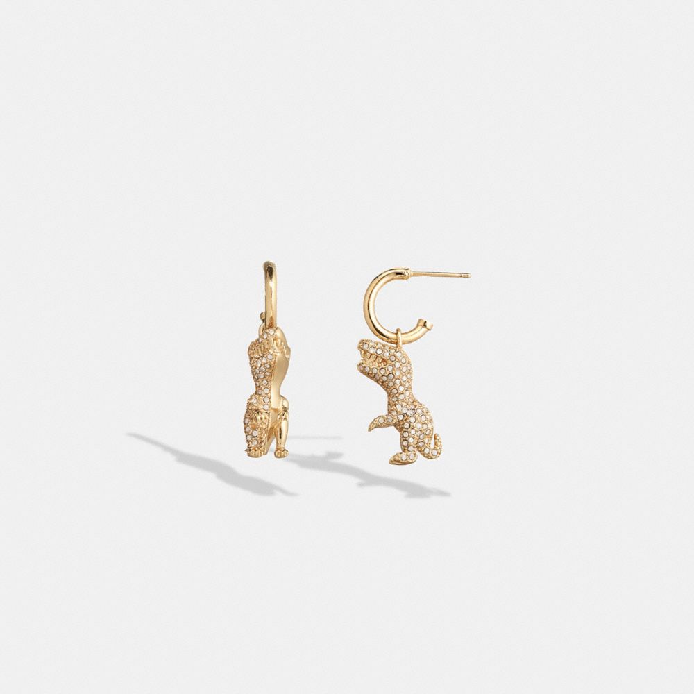 Earring Donna Coach Pavé Rexy Huggie Oro | ITJPE551