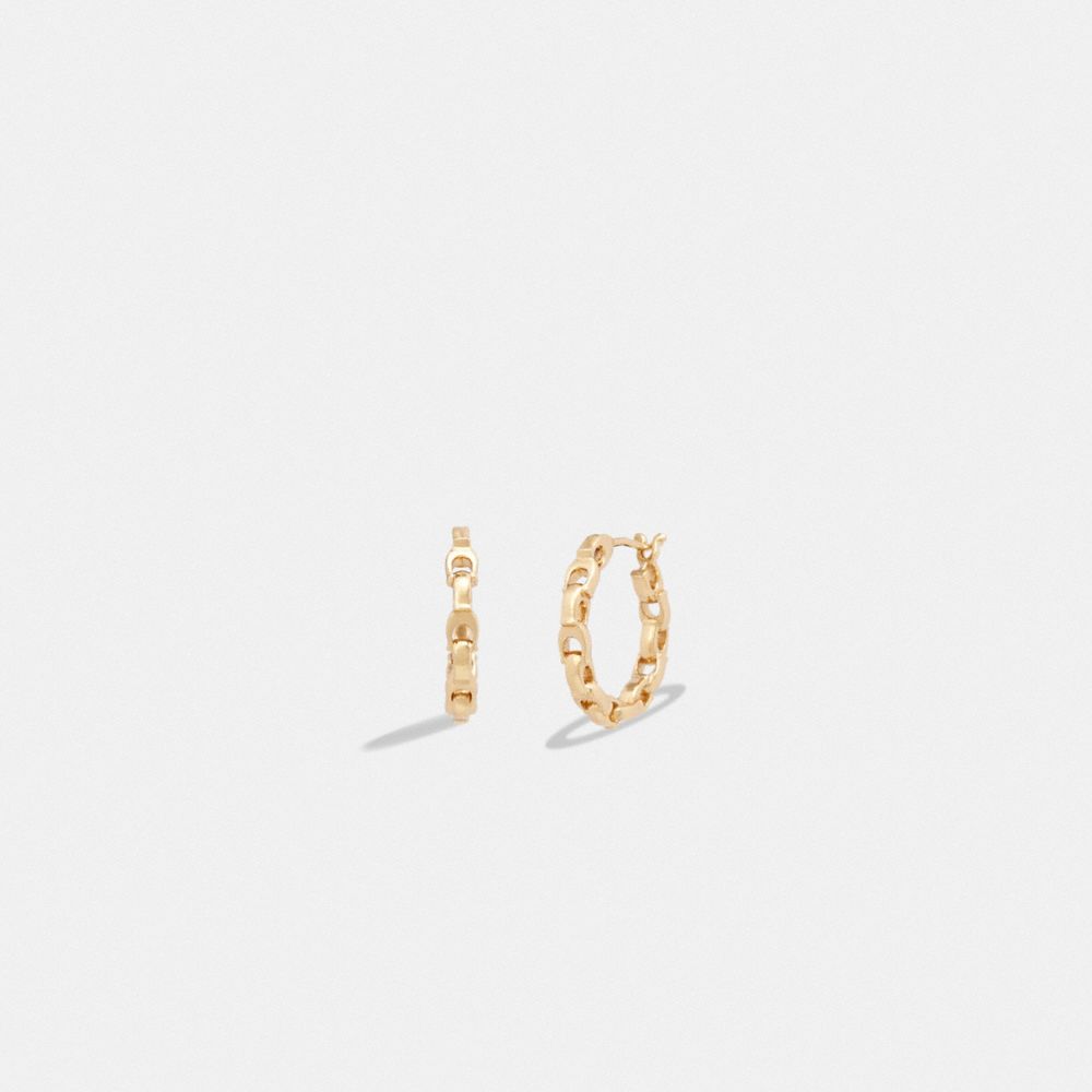 Earring Donna Coach Signature Chain Small Hoop Oro | ITPJP558