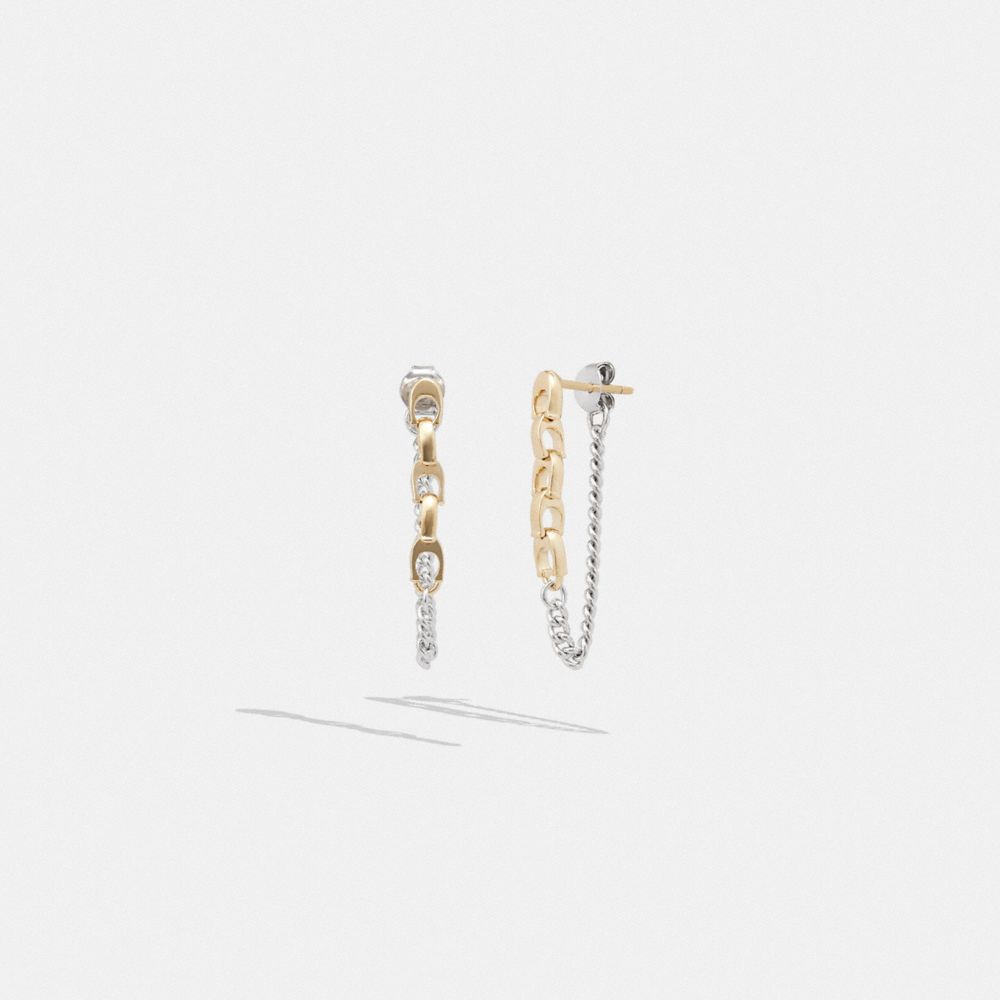 Earring Donna Coach Signature Mixed Chain Drop Oro Argento | ITUZD561