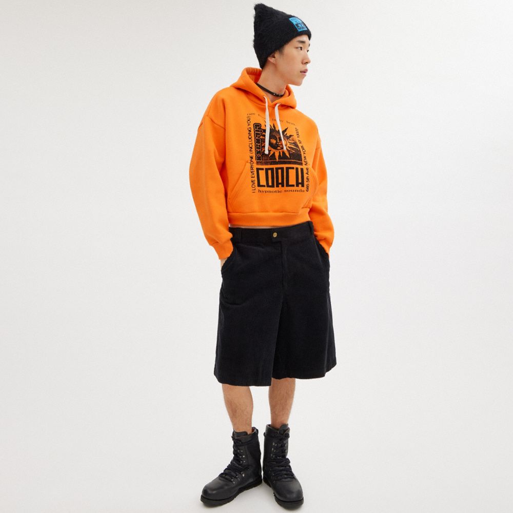 Felpa con Cappuccio Donna Coach The Lil Nas X Drop Cropped Pullover Arancioni | ITAHO422