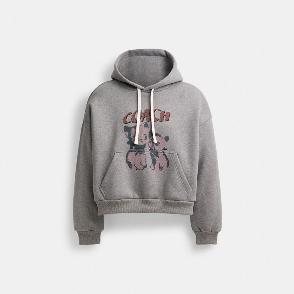 Felpa con Cappuccio Donna Coach The Lil Nas X Drop Cats Cropped Pullover Grigie | ITPJI421