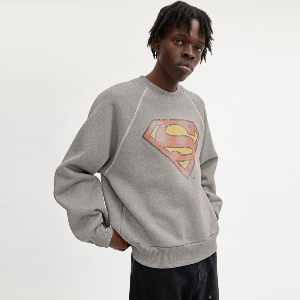 Felpa con Cappuccio Donna Coach | Dc Superman Crewneck Grigie Scuro | ITTCE416