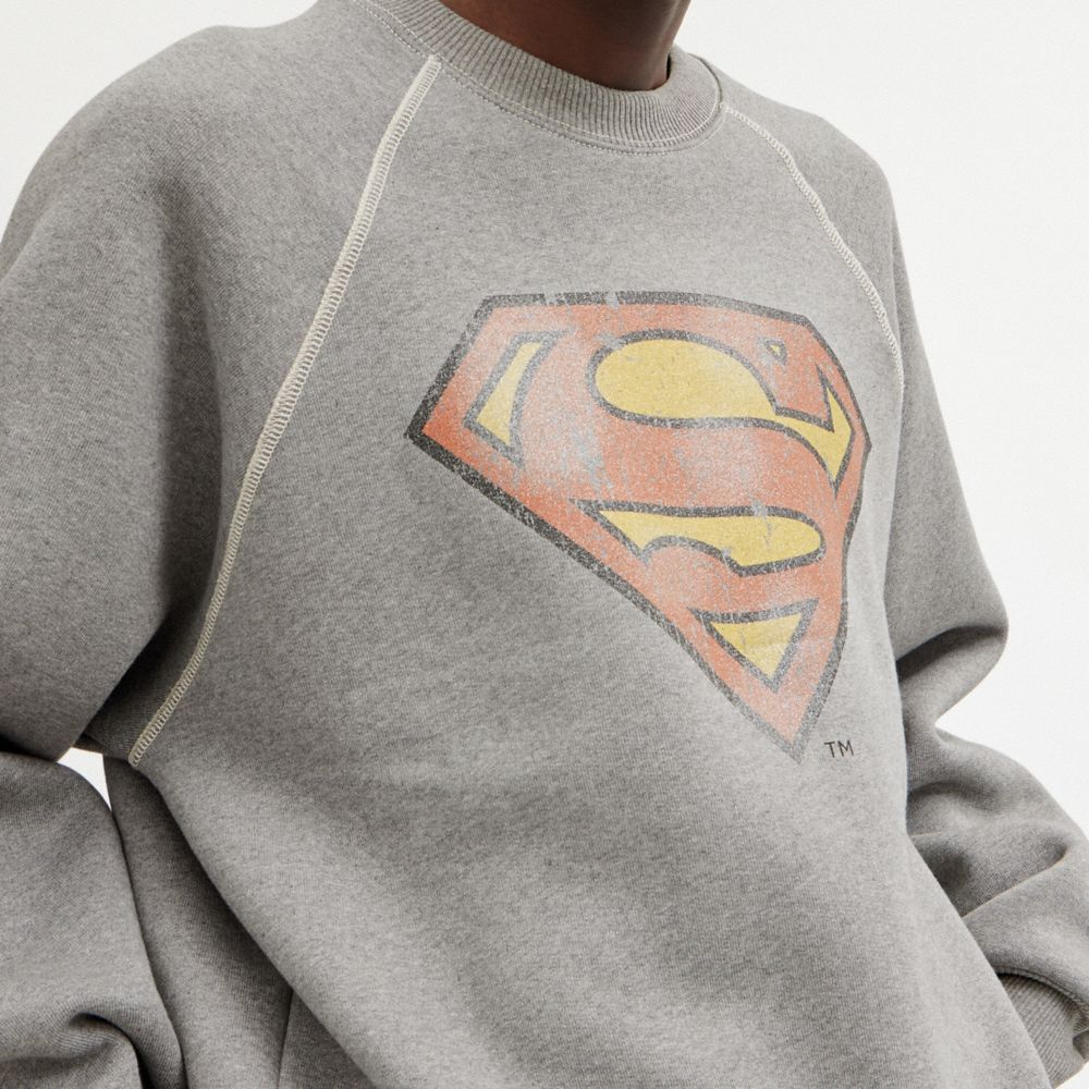 Felpa con Cappuccio Donna Coach | Dc Superman Crewneck Grigie Scuro | ITTCE416